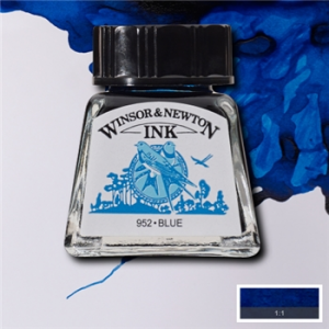 Blue Bleu Azul Drawing Ink / Encre à dessiner / Tintas de dibujo 14ml