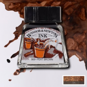 Peat brown Brun tourbe Sepia Drawing Ink / Encre à dessiner / Tintas de dibujo 14ml