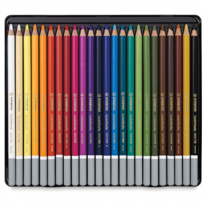 carbothello stabilo 24 matite colorate a carboncino scatola metallo