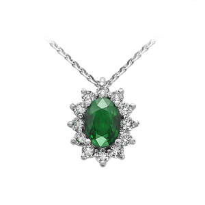 Collana con Smeraldo e Diamanti