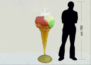 Insegna gelato tridimensionale in vetroresina