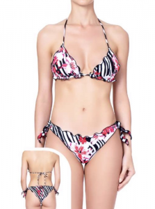 Bikini Triangolo e slip nodi brasiliano regolabile Frou Frou Striped Effek 