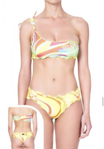 Bikini fascia monospalla e slip brasiliano fianco alto Butterfly Effek
