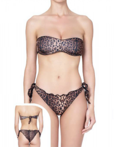 Bikini fascia e slip nodi brasiliano regolabile Frou Frou Spotted Effek 