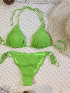 Bikini Triangolo e slip laccetto Visionary dose Verde Fluo Effek Taglia S e L