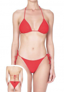Bikini Triangolo e slip laccetto Visionary dose Rosso Effek 