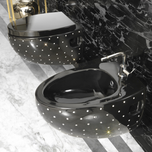 Swarovski Oval decor floor-standing toilet and bidet Aet Italia