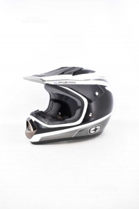 Helmet For Motorcycles From Cross Size L 59 / 60 White Black Nofear Optimal