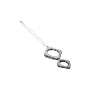 NO WAR FACTORY DOUBLE SQUARE NECKLACE