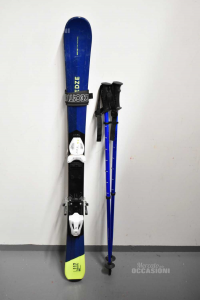 Ski Wedze Blau Gelb L117 W 108 / 67 / 94 Mit Racchette
