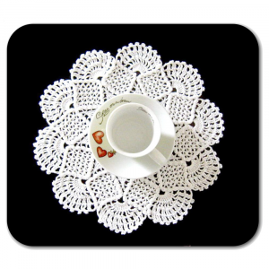 Centrino bianco rotondo ad uncinetto 26 cm con - Crochet by Patty