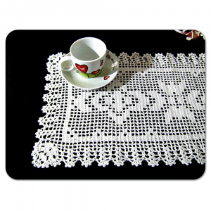 Centrino a filet bianco ad uncinetto 47x24 cm - Crochet by Patty