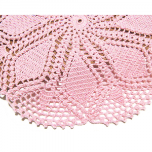 Centrino rosa rotondo ad uncinetto 31 cm con Scelta Colore