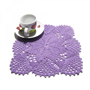 Centrino lilla quadrato ad uncinetto 23x23 cm - Crochet by Patty