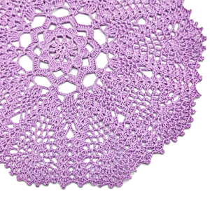 Centrino lilla rotondo ad uncinetto 33 cm - Crochet by Patty