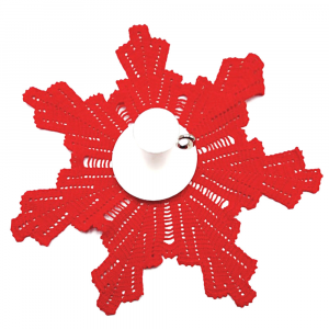 Centrino rosso rotondo ad uncinetto 48 cm - Crochet by Patty