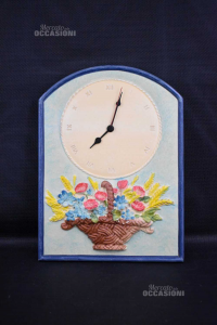 Wall Clock In Plaster Painted 38x27 Cm
