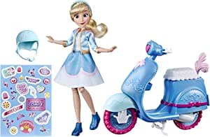 Hasbro Disney Princess - Comfy Squad, Bambola Fashion Cenerentola con Scooter, Casco e Adesivi per Personalizzare, Ispirata al Film Disney Ralph Spacca Internet, E8937
