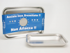 Teglia Rettangolare Bassa Non-Stick In Acciaio Inox Cm25