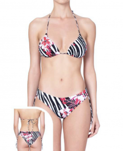 Bikini Triangolo e slip fianco regolabile Striped Effek