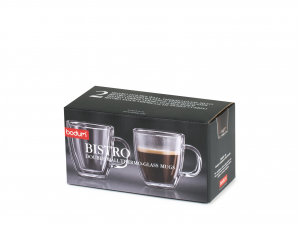 Bodum Set 2 Tazze Caffè Bistro In Vetro Borosilicato Cc150