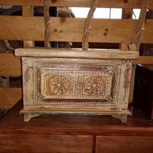 Baule in legno di teak con recuperi finestre antiche #1040IN385