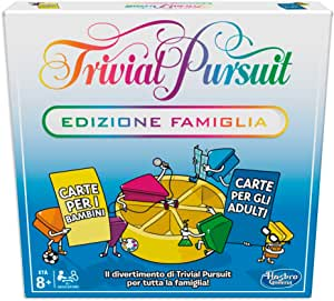  Trivial Pursuit Edizione Famiglia, gioco da tavolo per serate in famiglia, serate quiz, dagli 8 anni in su (gioco in scatola, Hasbro Gaming), Multicolore