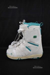 Snowboard Boots Salomon Pearl White Blue Size 40 1 / 3