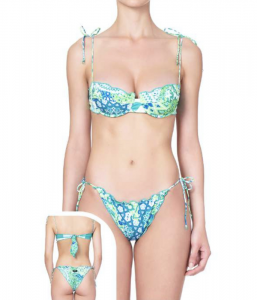 Bikini reggiseno e slip laccetti brasiliano regolabile Frou frou Wallpaper Effek