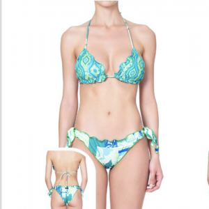 Bikini Triangolo e slip nodi brasiliano regolabile Frou Frou Wallpaper Effek 