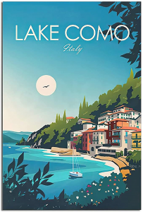 Poster su legno Varenna Lake Como