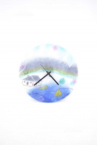 Wall Clock Glass Colorful 29 Cm