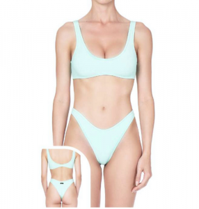 Bikini Top e slip fianco Americano fisso Visionary dose Verde Acqua Effek