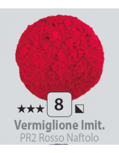 Pigmenti in polvere  vasetto vetro125ml Vermiglione imitazione - Rosso naftolo  