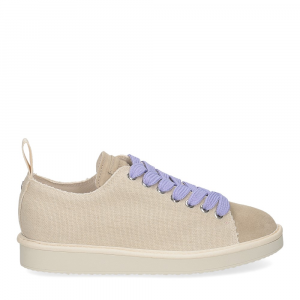 Panchic P01W Lace-up shoe linen suede fog urban violet-2