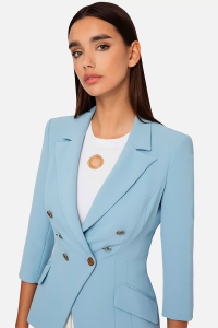 Double-breasted Jacket in Double Crepe Stretch