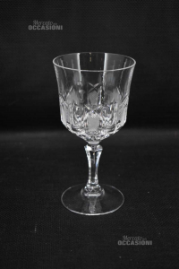 5 Crystal Glasses From Wine H 15 Cm