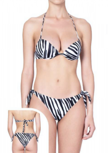 Bikini Reggiseno e slip nodi regolabile Striped Effek