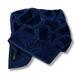 Roberto Cavalli hand towel+ bath towel JERAPAH pure cotton blu