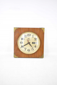 Wall Clock Diamonds Domeniconi Wooden Frame Size 23x23 Cm