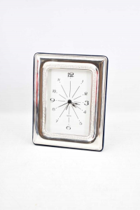 Bedside Clock In Silver 925 14x18 Cm