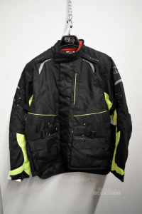 Motorcycle Jacket Orxford Black And Yellow Fluo With Protections Mod.metro 1.0 Size 2xl