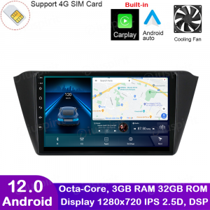 ANDROID autoradio navigatore per Skoda Fabia 2015-2019 CarPlay Android Auto GPS USB WI-FI Bluetooth 4G LTE