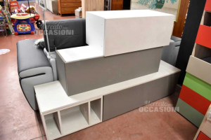 Living Room Mini Two-tone Gray Length 180 Cm (item Of Magazzino)