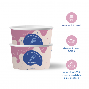 Coppette gelato personalizzate LARGE (8oz-220ml)