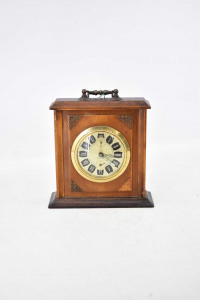 Table Clock Wood Working 18 Cm Tall