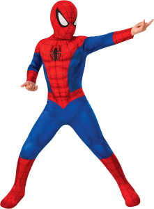 Costume Carnevale Spiderman Bambini Rosso Blu L 8- 10 anni