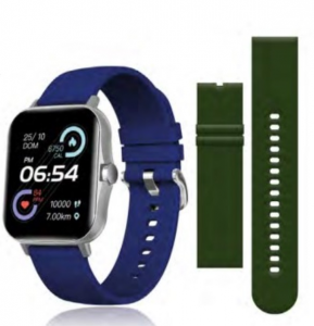 David Lian - Smartwatch con cinturino intercambiabile silicone blu e verde