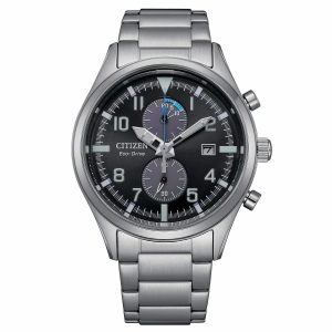 Citizen Uomo Eco Drive OF Classic Collection - Cronografo Acciaio, Quadrante nero