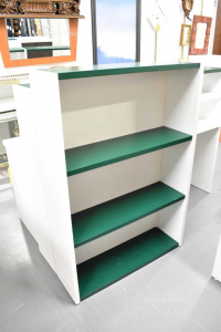 Library Wood White With Shelves Green Pine